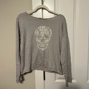 Skull Cashmere Rebel Skull Graphic Cashmere Blend Lightweight Sweater